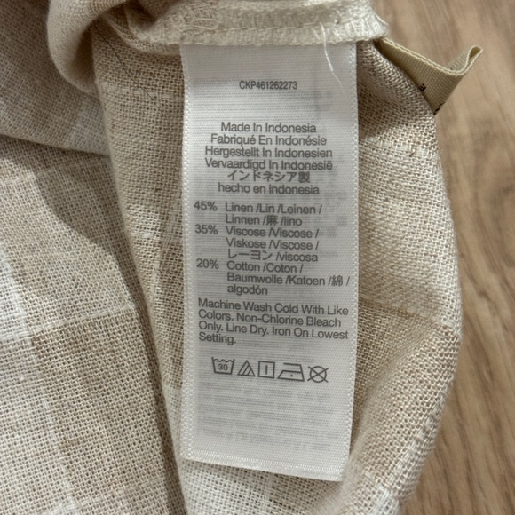 Madewell Linen-Blend Sunside Button-Back Top: Undyed Edition Size 0 - Picture 5 of 7